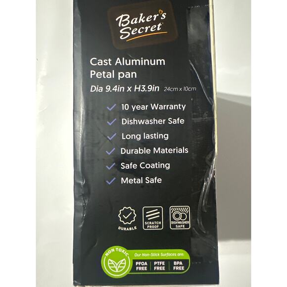 Cast Aluminum Petal Pan , non stick Dura Max 2 Layers Coating Bakers Secrete New - Picture 4 of 9